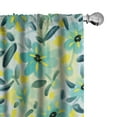 thumbnail image 1 of Ambesonne Floral Curtains, Flowers Digital Repeating, Pair of 28"x95", Dark Turquoise and Yellow, 1 of 1