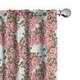 thumbnail image 1 of Ambesonne Floral Curtains, Flowers Leaves Valentine Art, Pair of 28"x95", Pastel Pink and Lime Green, 1 of 4