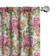 thumbnail image 1 of Ambesonne Floral Curtains, Flowers Vintage Scenery Plot, Pair of 28"x95", Dark Pink and Pistachio Green, 1 of 5