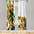 thumbnail image 1 of Ambesonne Floral Curtains, Flowers in Watercolor Effect, Pair of 28"x63", Dark Yellow, 1 of 2