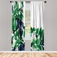thumbnail image 1 of Ambesonne Floral Curtains, Flowers in Watercolor Effect, Pair of 28"x63", Forest Green, 1 of 2