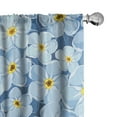 thumbnail image 1 of Ambesonne Floral Curtains, Forget Me Not Flowers Plot, Pair of 28"x95", Pale Azure Blue Yellow, 1 of 5
