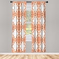 thumbnail image 1 of Ambesonne Floral Curtains, Geometric Lines Abstract Art, Pair of 28"x84", Salmon White, 1 of 2