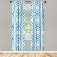 thumbnail image 1 of Ambesonne Floral Curtains, Geometric Lines Abstract Art, Pair of 28"x95", Sky Blue, 1 of 2