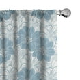 thumbnail image 1 of Ambesonne Floral Curtains, Hand Drawn Dahlia Flowers, Pair of 28"x63", Pale Slate Blue White, 1 of 4