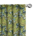 thumbnail image 1 of Ambesonne Floral Curtains, Large Leaves Jungle, Pair of 28"x63", Multicolor, 1 of 5