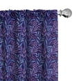 thumbnail image 1 of Ambesonne Floral Curtains, Leaves Dots Botanical Art, Pair of 28"x63", Night Blue Pink and Violet, 1 of 4