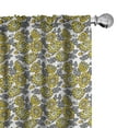thumbnail image 1 of Ambesonne Floral Curtains, Leaves Flowers Retro Art, Pair of 28"x84", Yellow Purpleblue Grey, 1 of 4