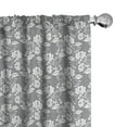 thumbnail image 1 of Ambesonne Floral Curtains, Leaves Swirls and Dots, Pair of 28"x84", Grey White, 1 of 5