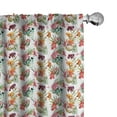 thumbnail image 1 of Ambesonne Floral Curtains, Lilies Blossoms Skull, Pair of 28"x84", Pink Orange Green, 1 of 5