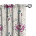 thumbnail image 1 of Ambesonne Floral Curtains, Lotus Flowers Watercolor Art, Pair of 28"x84", Hot Pink and Pale Blue, 1 of 5