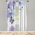 thumbnail image 1 of Ambesonne Floral Curtains, Monarch Butterflies on Lily, Pair of 28"x84", Pale Lilac, 1 of 2