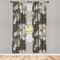 thumbnail image 1 of Ambesonne Floral Curtains, Nature Petals Soft Tones, Pair of 28"x63", Pale Eggshell, 1 of 2