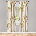 thumbnail image 1 of Ambesonne Floral Curtains, Nature Petals Soft Tones, Pair of 28"x95", Yellow Green, 1 of 2