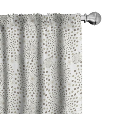 Ambesonne Floral Curtains, Nostalgia Circles Dots, Pair of 28"x63", Warm Taupe Cocoa