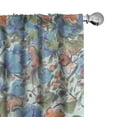 thumbnail image 1 of Ambesonne Floral Curtains, Orange Flowers Vintage Plot, Pair of 28"x95", Dark Ceil Blue and Apricot, 1 of 5
