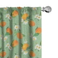 thumbnail image 1 of Ambesonne Floral Curtains, Oranges Chamomiles Dots Art, Pair of 28"x84", Earth Yellow and Pale Green, 1 of 5
