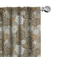 thumbnail image 1 of Ambesonne Floral Curtains, Ornament Flower Colorful, Pair of 28"x95", Sepia Amber Grey, 1 of 5