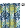 thumbnail image 1 of Ambesonne Floral Curtains, Paintbrush Streaks Doodling, Pair of 28"x63", Dark Sky Blue Turquoise, 1 of 5