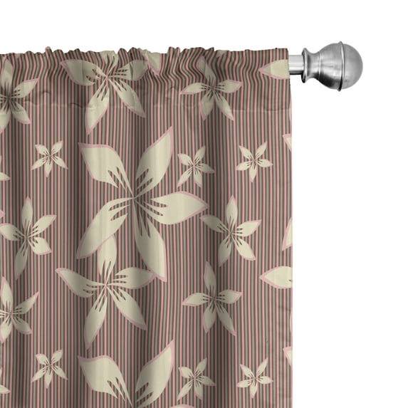 Ambesonne Floral Curtains, Pastel Spring Bouquet, Pair of 28"x95", Warm Taupe Pale Pink