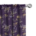 thumbnail image 1 of Ambesonne Floral Curtains, Peonies and Flowers Boho, Pair of 28"x63", Dark Purple Pale Orange, 1 of 5