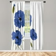 thumbnail image 1 of Ambesonne Floral Curtains, Poppy Flowers Buds Pastoral, Pair of 28"x95", Cobalt Blue, 1 of 2