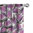 thumbnail image 1 of Ambesonne Floral Curtains, Print Neutral Colors Flowers, Pair of 28"x84", Hot Pink Charcoal Grey, 1 of 5