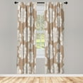 thumbnail image 1 of Ambesonne Floral Curtains, Retro Abstract Daisy Pattern, Pair of 28"x84", Dark Sand, 1 of 2