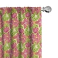 thumbnail image 1 of Ambesonne Floral Curtains, Retro Watercolor Flowers Art, Pair of 28"x84", Salmon Apple Green and Coral, 1 of 4