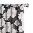 thumbnail image 1 of Ambesonne Floral Curtains, Retro White Flowers Pattern, Pair of 28"x95", Charcoal Grey and Peach, 1 of 5