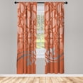 thumbnail image 1 of Ambesonne Floral Curtains, Romantic Leafy Pattern Bloom, Pair of 28"x63", Dark Orange, 1 of 2