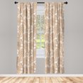thumbnail image 1 of Ambesonne Floral Curtains, Rose Chamomile Peony Print, Pair of 28"x84", Ecru White, 1 of 2