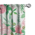 thumbnail image 1 of Ambesonne Floral Curtains, Roses Vintage Fashion Plot, Pair of 28"x84", Soft Pink and Reseda Green, 1 of 1