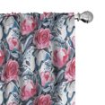thumbnail image 1 of Ambesonne Floral Curtains, Roses Watercolor Botanical, Pair of 28"x84", Dark Pink and Sky Blue, 1 of 5