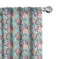 thumbnail image 1 of Ambesonne Floral Curtains, Scattered Leaves Vintage Art, Pair of 28"x95", Blue Violet and Dark Magenta, 1 of 1