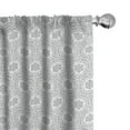 thumbnail image 1 of Ambesonne Floral Curtains, Scroll Curls Mosaic Tile, Pair of 28"x63", Black Blue and White, 1 of 5