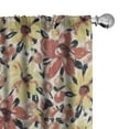thumbnail image 1 of Ambesonne Floral Curtains, Simplified Flowers Spring, Pair of 28"x95", Mustard and Dark Salmon, 1 of 5