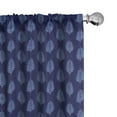 thumbnail image 1 of Ambesonne Floral Curtains, Simplistic Minimalist Leaves, Pair of 28"x63", Indigo and Lavender, 1 of 4