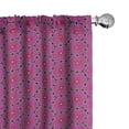 thumbnail image 1 of Ambesonne Floral Curtains, Small Squares Flower Motifs, Pair of 28"x95", Dark Magenta Quartz, 1 of 3
