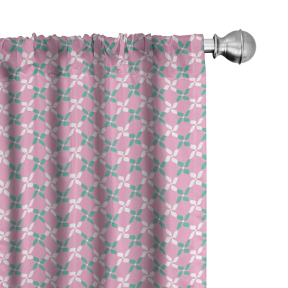 Ambesonne Floral Curtains, Spring Flowers Chain, Pair of 28"x63", Pale Pink White Teal