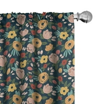 Ambesonne Floral Curtains, Spring Garden Flowers Leaves, Pair of 28"x84", Multicolor