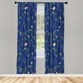 thumbnail image 1 of Ambesonne Floral Curtains, Spring Season Botany Artwork, Pair of 28"x63", Cobalt Blue, 1 of 2