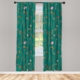 thumbnail image 1 of Ambesonne Floral Curtains, Spring Season Botany Artwork, Pair of 28"x63", Green, 1 of 2
