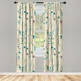 thumbnail image 1 of Ambesonne Floral Curtains, Spring Season Botany Artwork, Pair of 28"x84", Sea Blue, 1 of 2