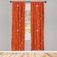 thumbnail image 1 of Ambesonne Floral Curtains, Spring Season Botany Artwork, Pair of 28"x95", Vermilion Rose, 1 of 2