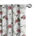 thumbnail image 1 of Ambesonne Floral Curtains, Spring Sketch Flower Print, Pair of 28"x95", White Dried Rose, 1 of 4