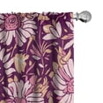 thumbnail image 1 of Ambesonne Floral Curtains, Sunflowers Retro Pattern, Pair of 28"x95", Dark Magenta and Soft Pink, 1 of 1