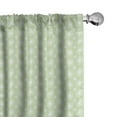 thumbnail image 1 of Ambesonne Floral Curtains, Symmetrical Geometric, Pair of 28"x63", Pistachio Green White, 1 of 5