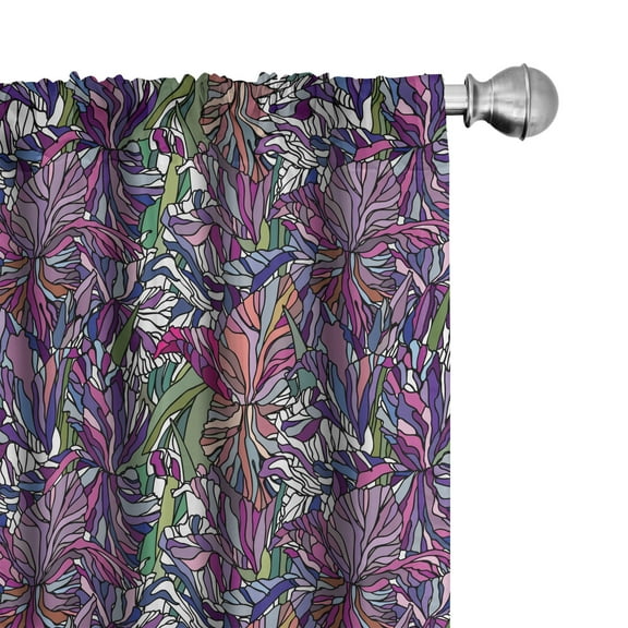 Ambesonne Floral Curtains, Tropical Jungle Bouquet, Pair of 28"x95", Multicolor