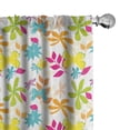 thumbnail image 1 of Ambesonne Floral Curtains, Tropical Retro Flowers Art, Pair of 28"x63", Apple Green Marigold, 1 of 5
